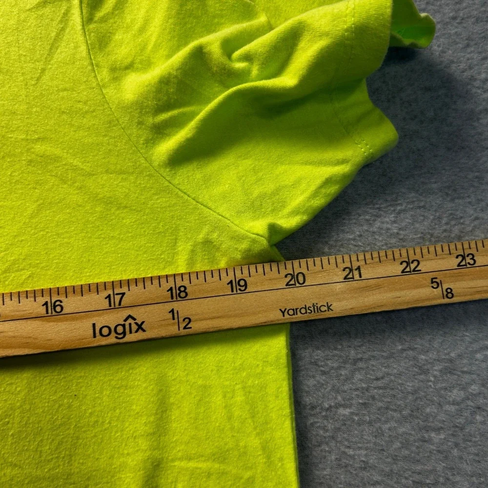 The North Face T Shirt Womens Medium Neon Lime Green Logo Short Sleeve Tee - Picture 7 of 8